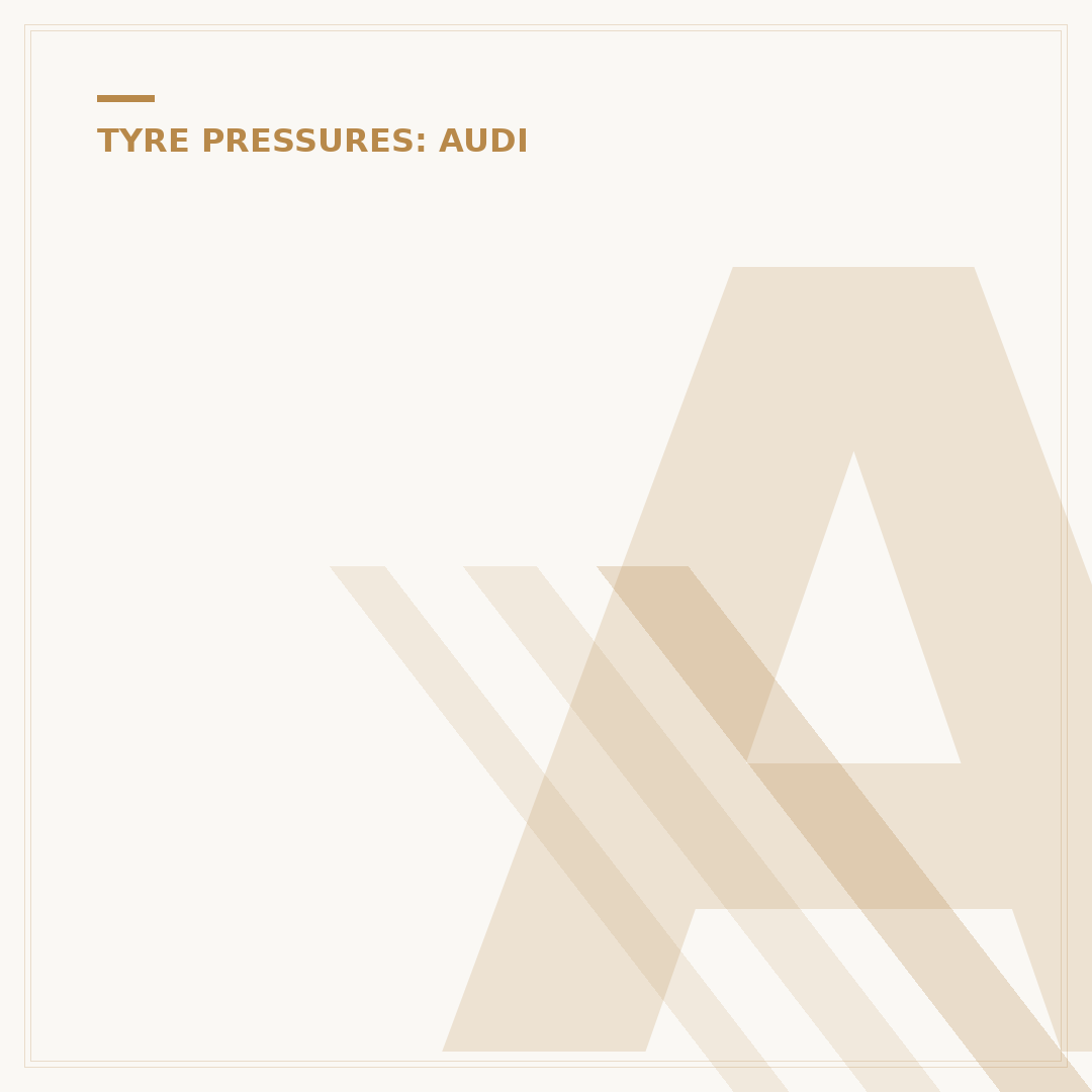 Audi A5 Tyre Pressure: Find Your Vehicle's Correct Settings