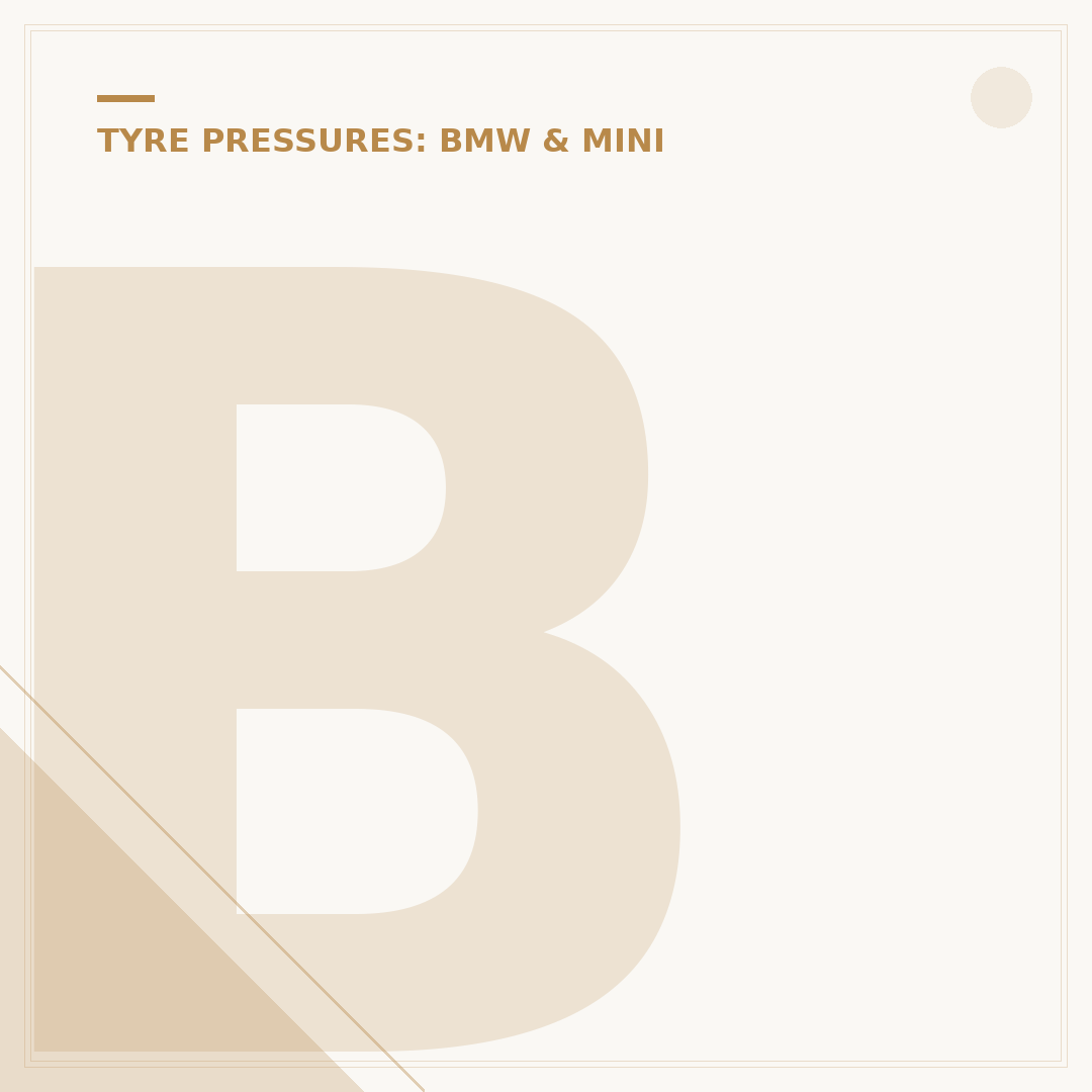 BMW One Series Tyre Pressure