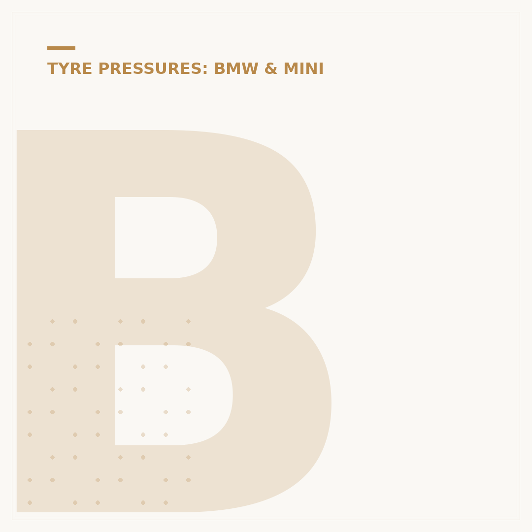 BMW 1 Series Front and Back Tyre Pressure