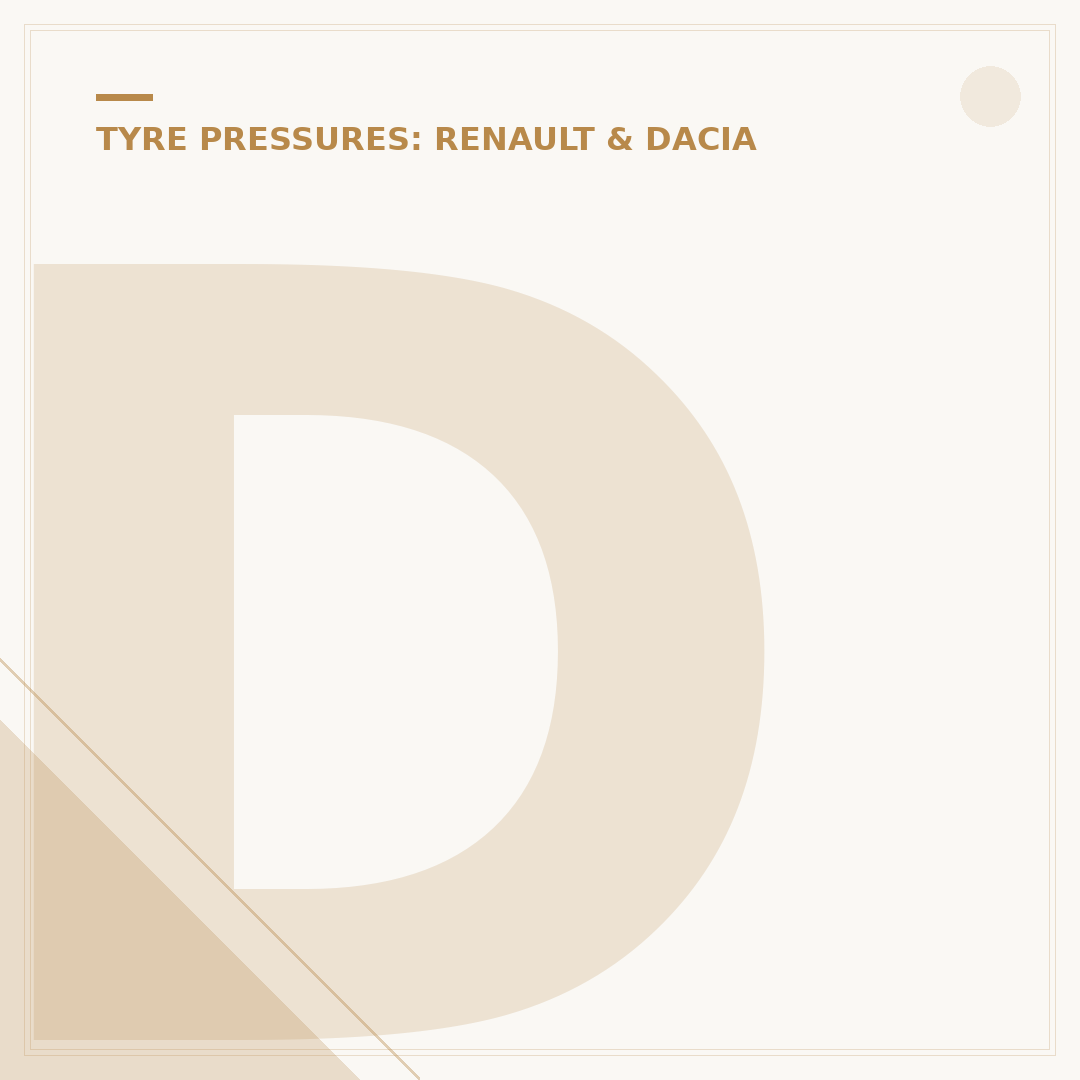 Dacia Stepway Tyre Pressure:psi and Bar Checked