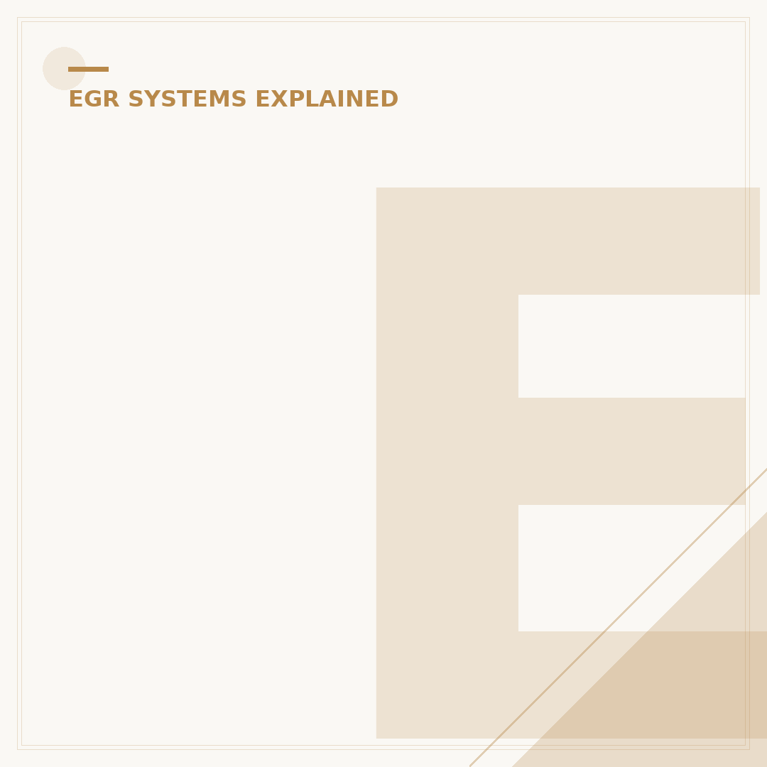 EGR Fault Symptoms: What to Check and Fix