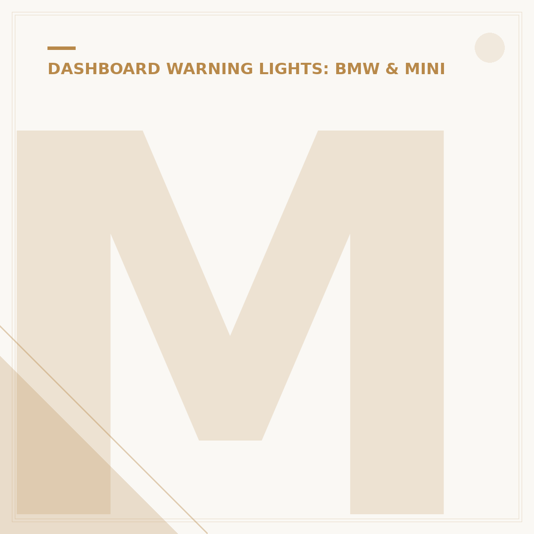 Mini Cooper Instrument Panel Warning Lights Explained
