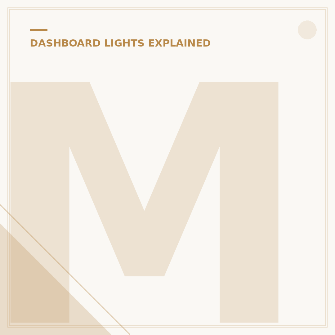 Mini Dashboard Warning Lights Explained