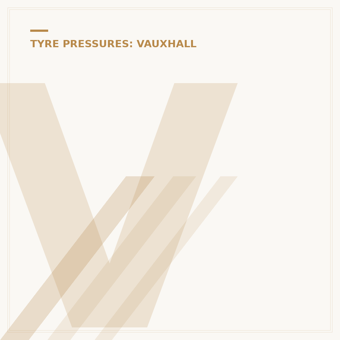Vauxhall Mokka Tyre Pressure Chart