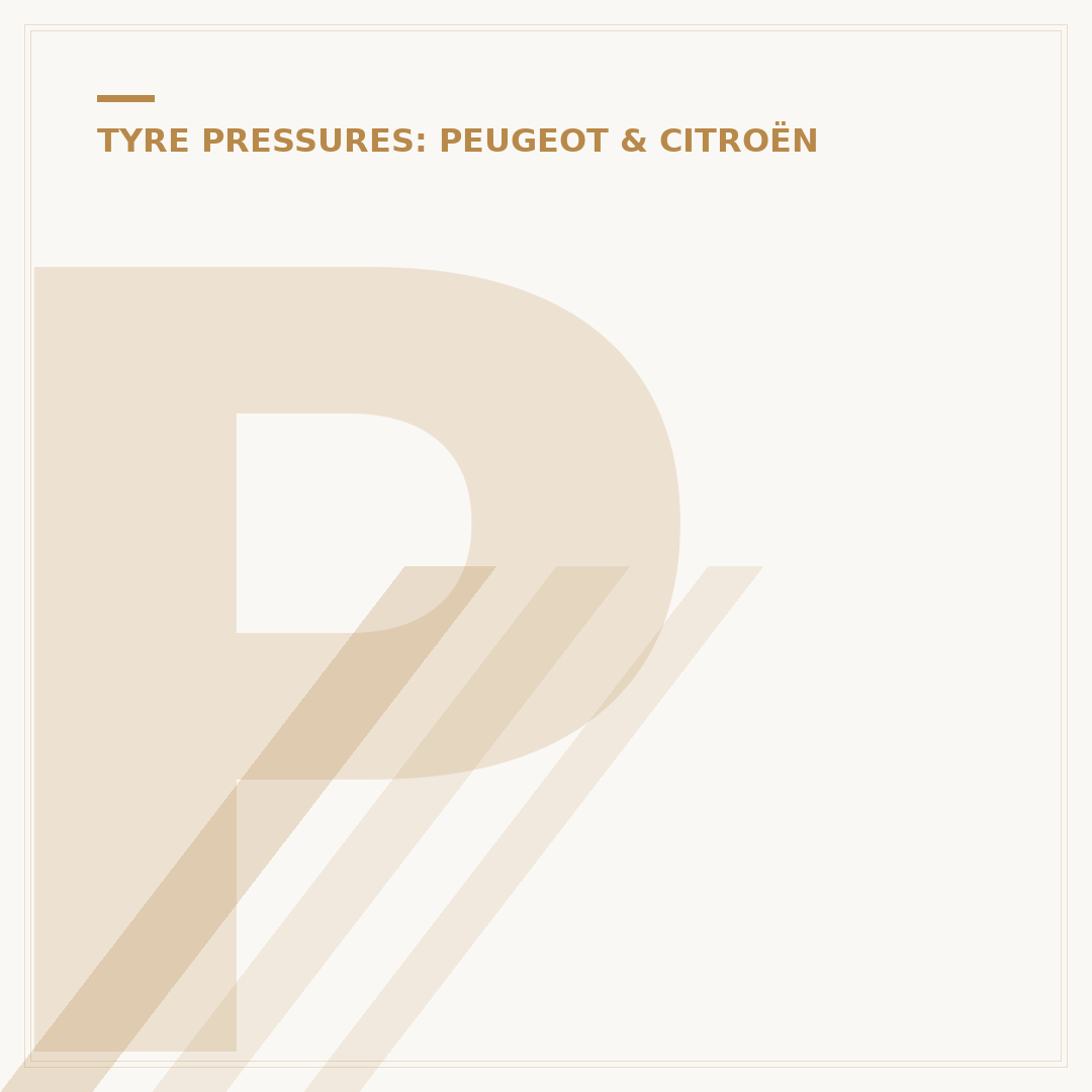 Peugeot 208 Tyre Pressure for Front and Back