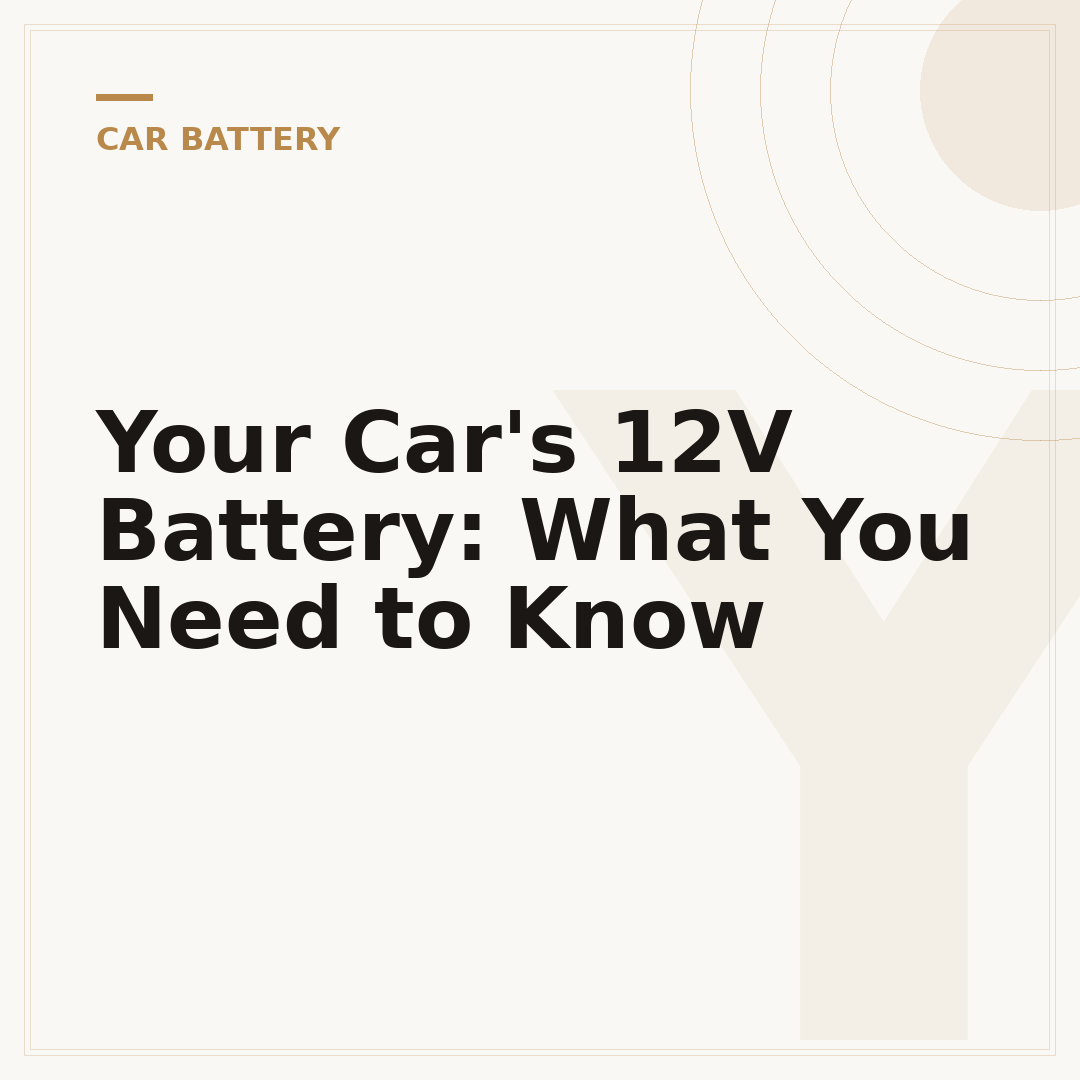 Your Car's 12V Battery: What You Need to Know