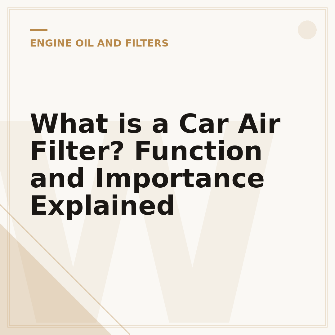 What is a Car Air Filter? Function and Importance Explained