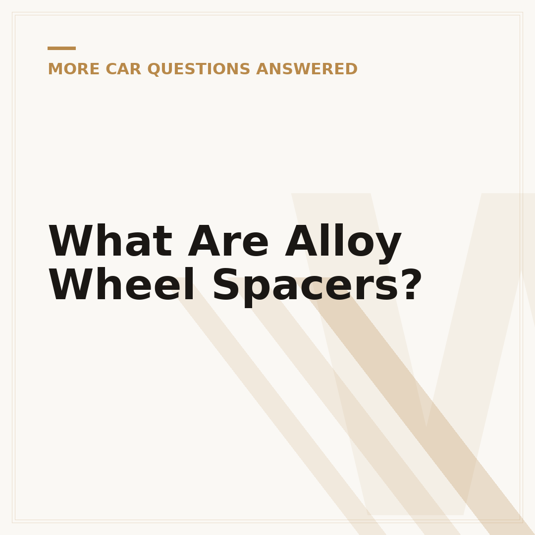 What Are Alloy Wheel Spacers?