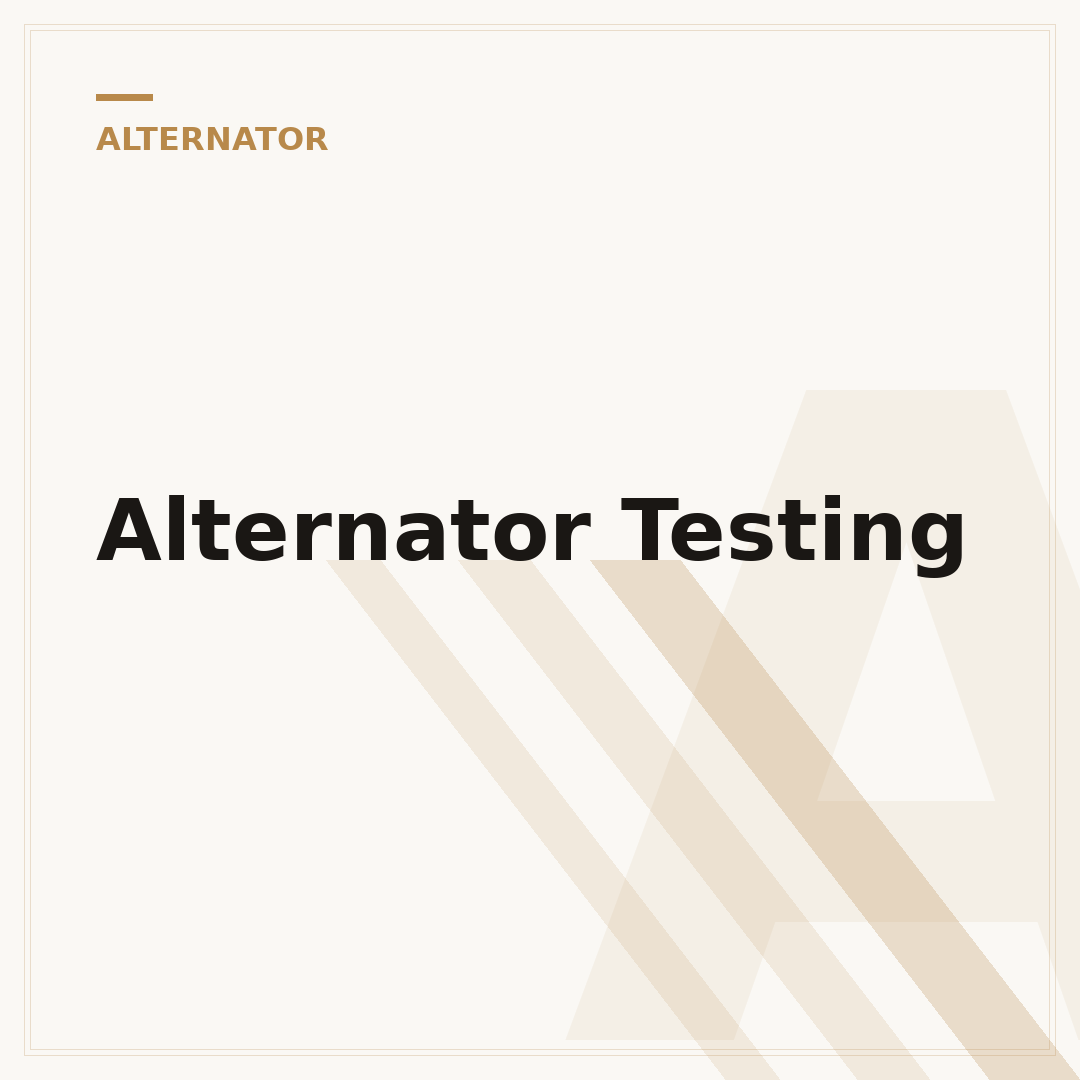 Alternator Testing