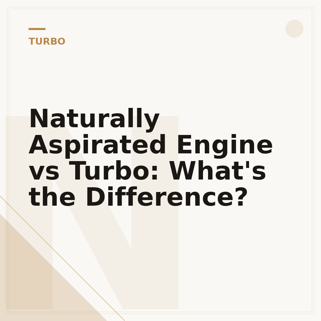 Naturally Aspirated Engine vs Turbo: What's the Difference?