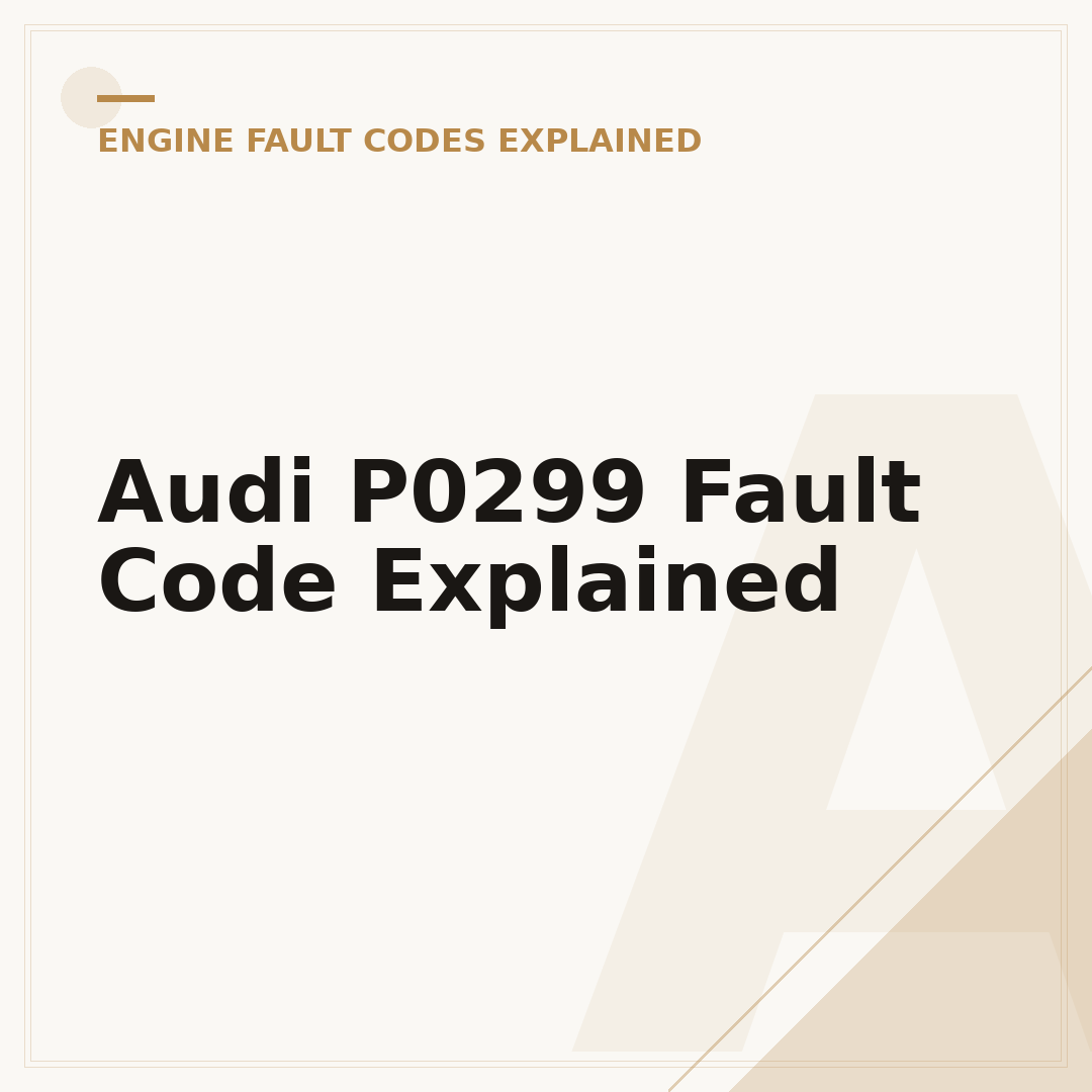 Audi P0299 Fault Code Explained