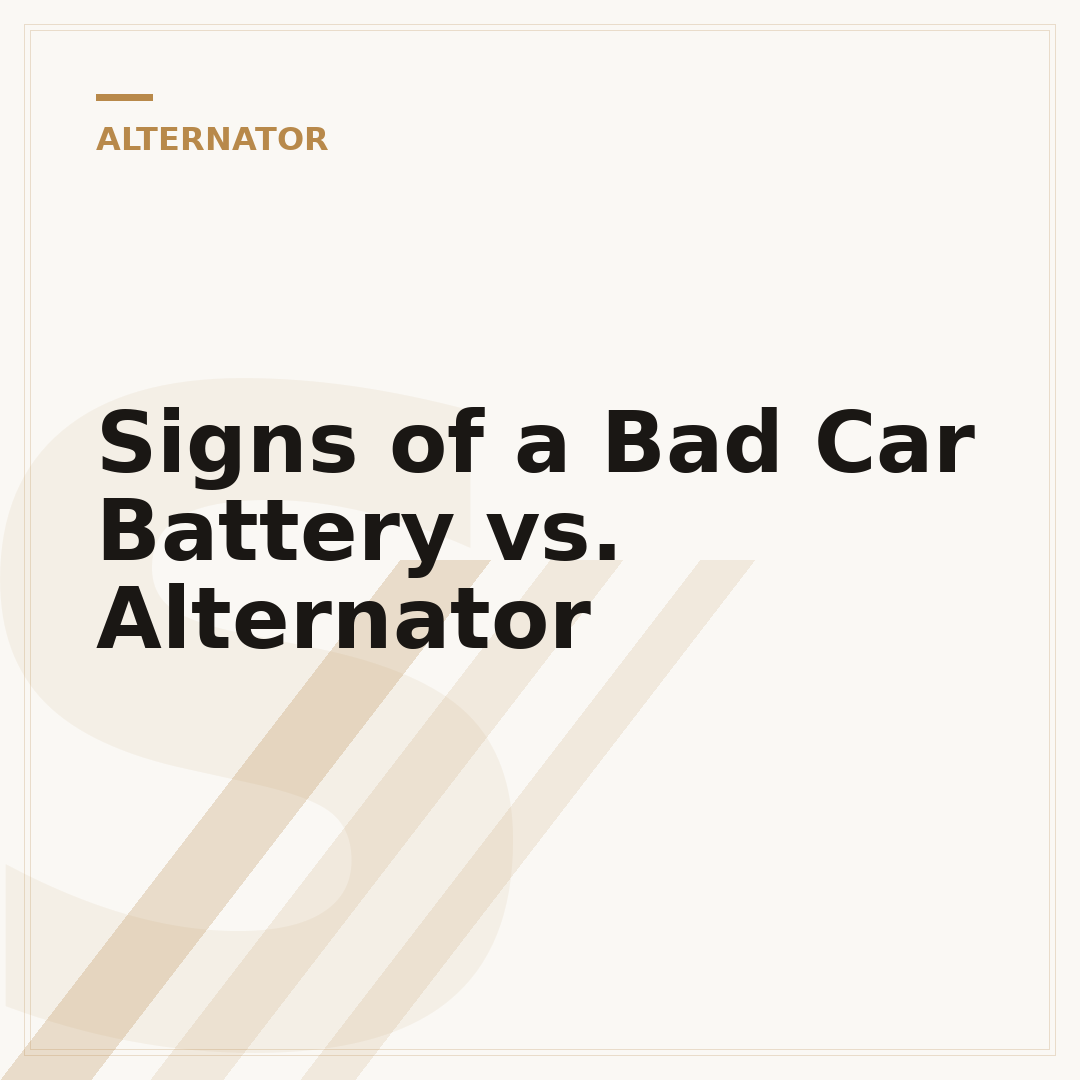 Signs of a Bad Car Battery vs. Alternator