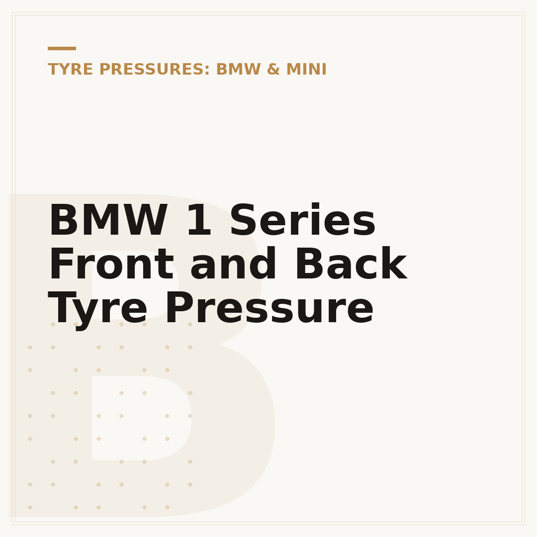 BMW 1 Series Front and Back Tyre Pressure