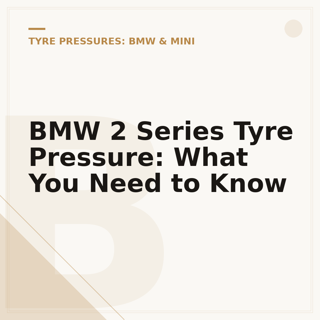 BMW 2 Series Tyre Pressure: What You Need to Know