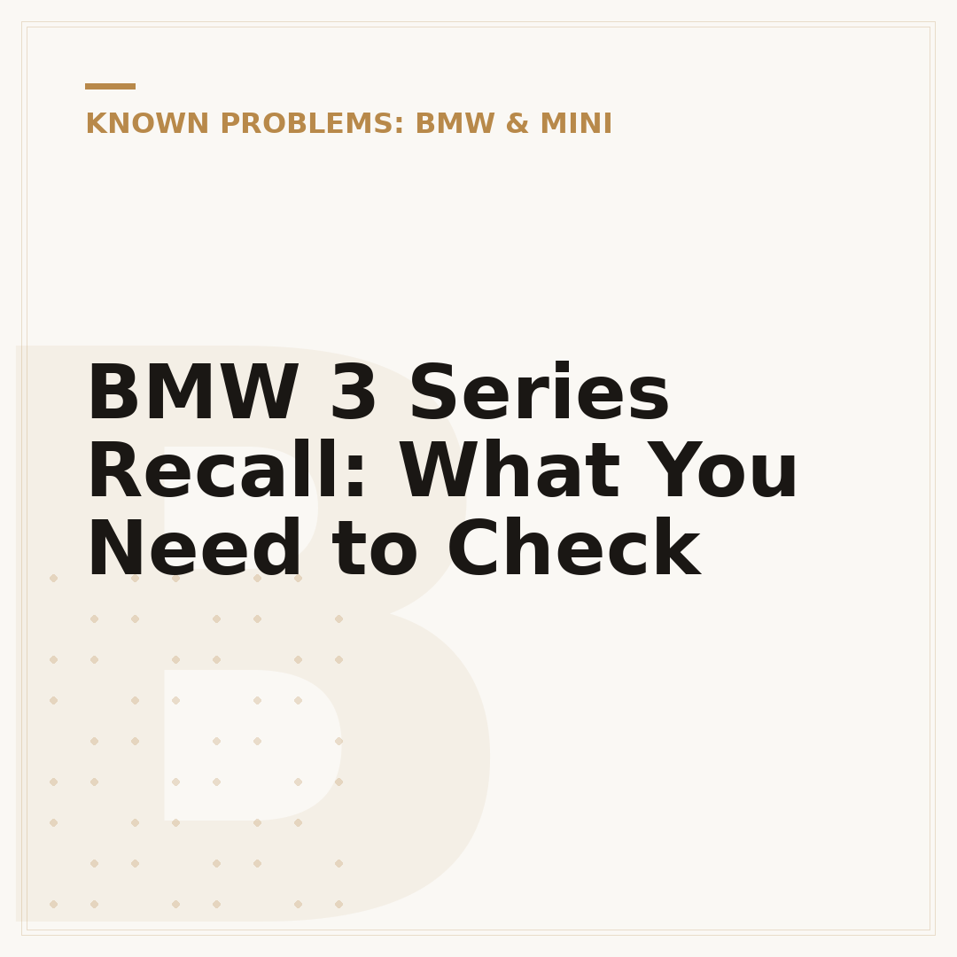 BMW 3 Series Recall: What You Need to Check