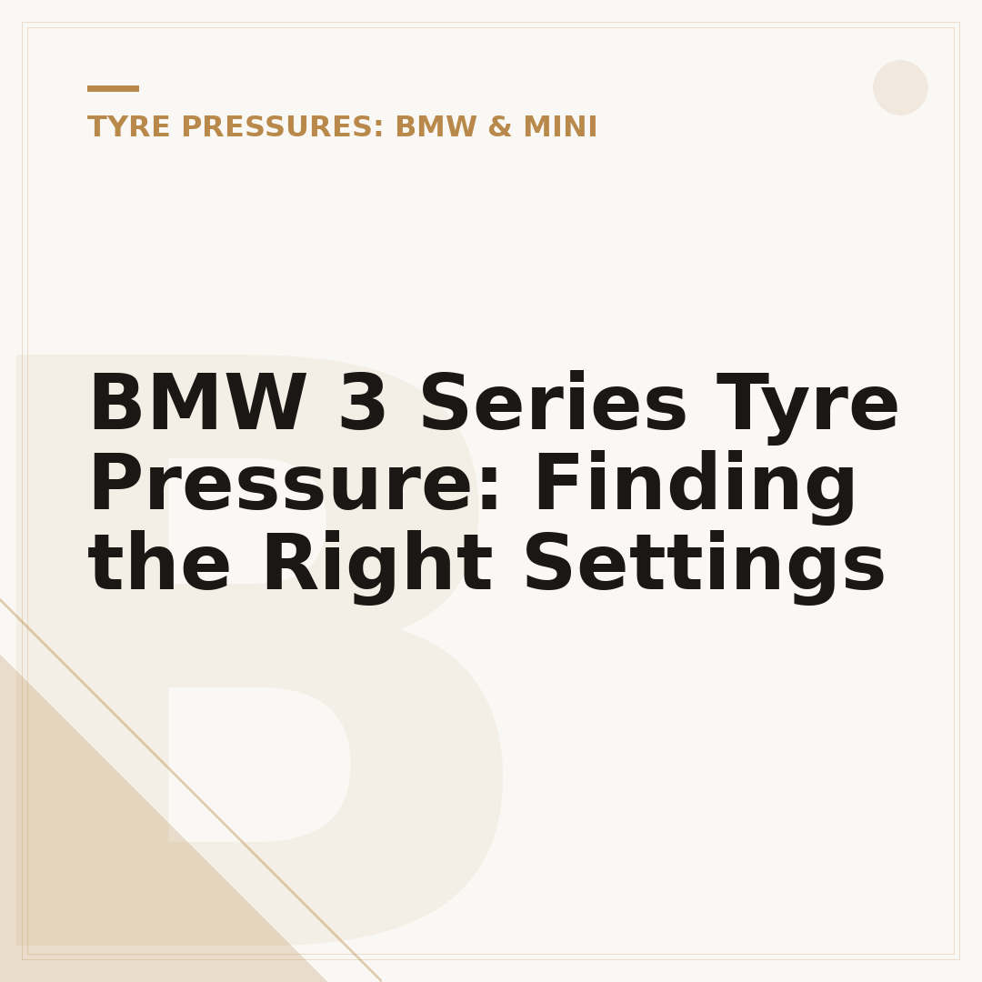 BMW 3 Series Tyre Pressure: Finding the Right Settings