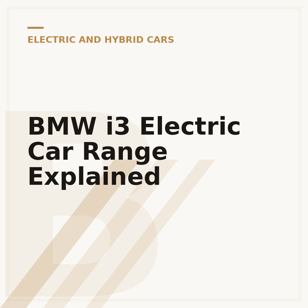BMW i3 Electric Car Range Explained