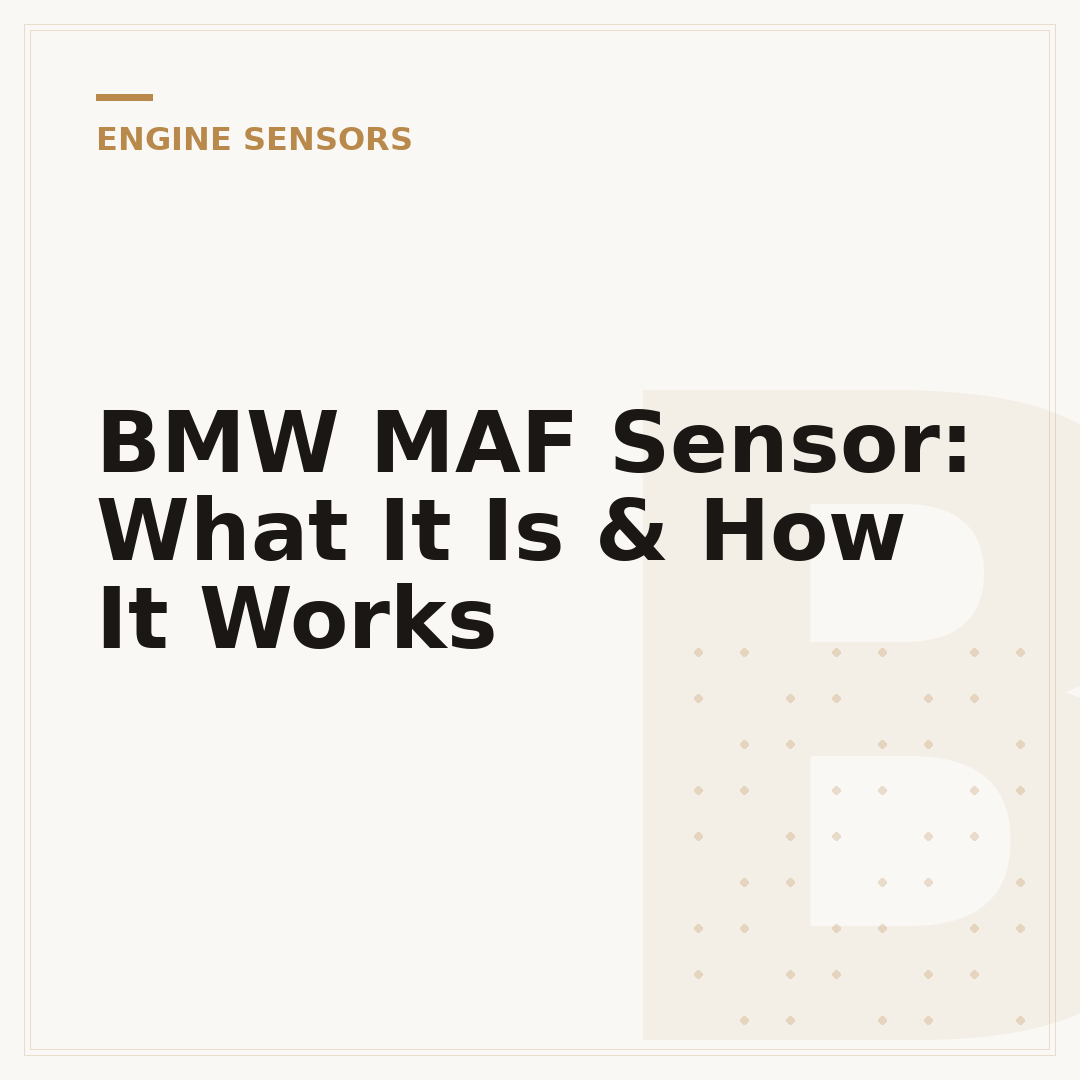 BMW MAF Sensor: What It Is & How It Works