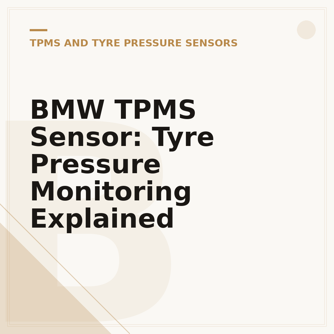 BMW TPMS Sensor: Tyre Pressure Monitoring Explained