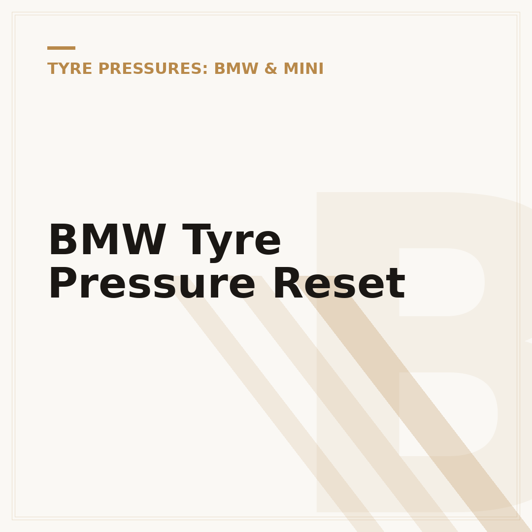 BMW Tyre Pressure Reset
