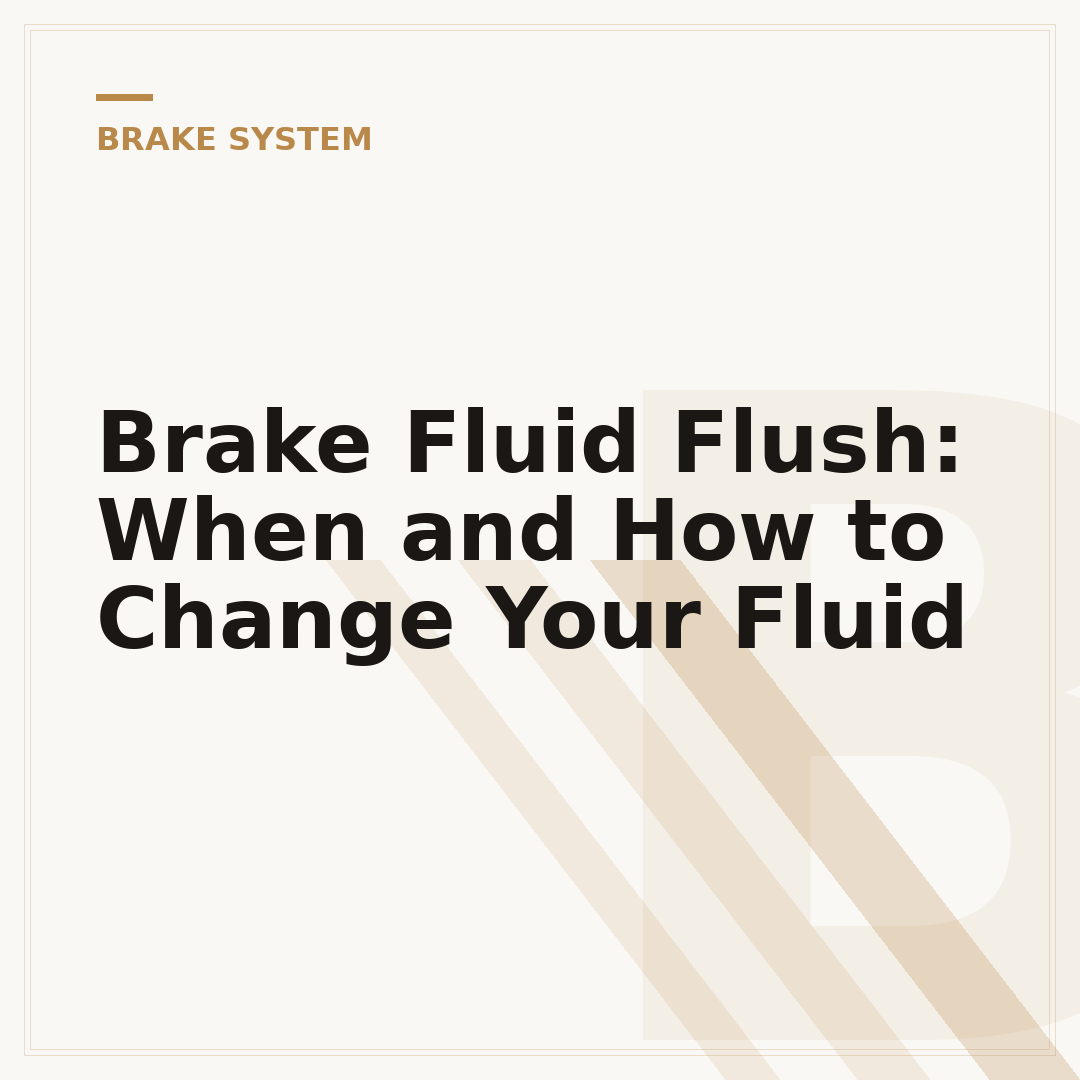 Brake Fluid Flush: When and How to Change Your Fluid