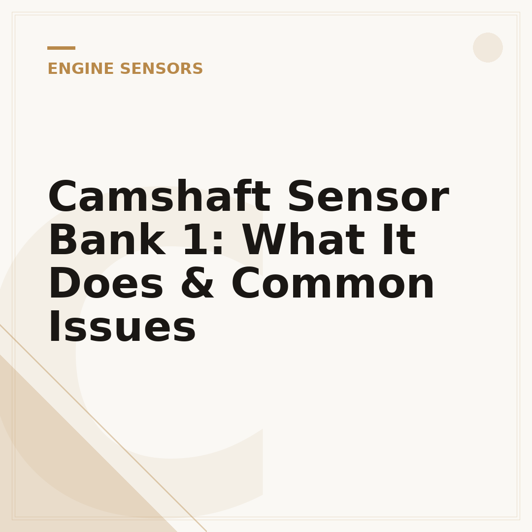 Camshaft Sensor Bank 1: What It Does & Common Issues