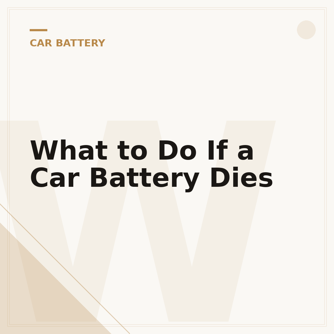 What to Do If a Car Battery Dies