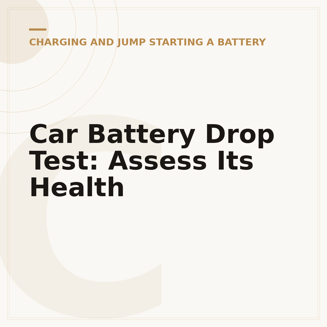 Car Battery Drop Test: Assess Its Health