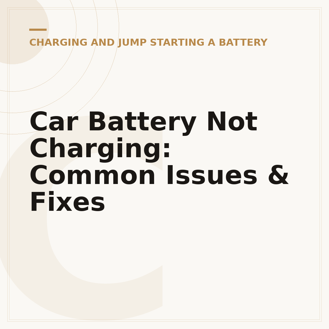 Car Battery Not Charging: Common Issues & Fixes