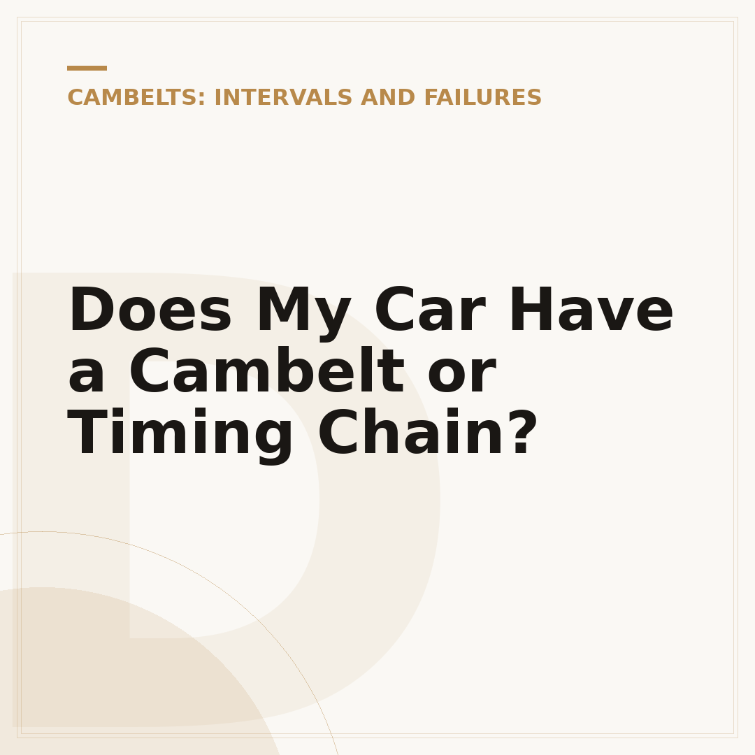 Does My Car Have a Cambelt or Timing Chain?