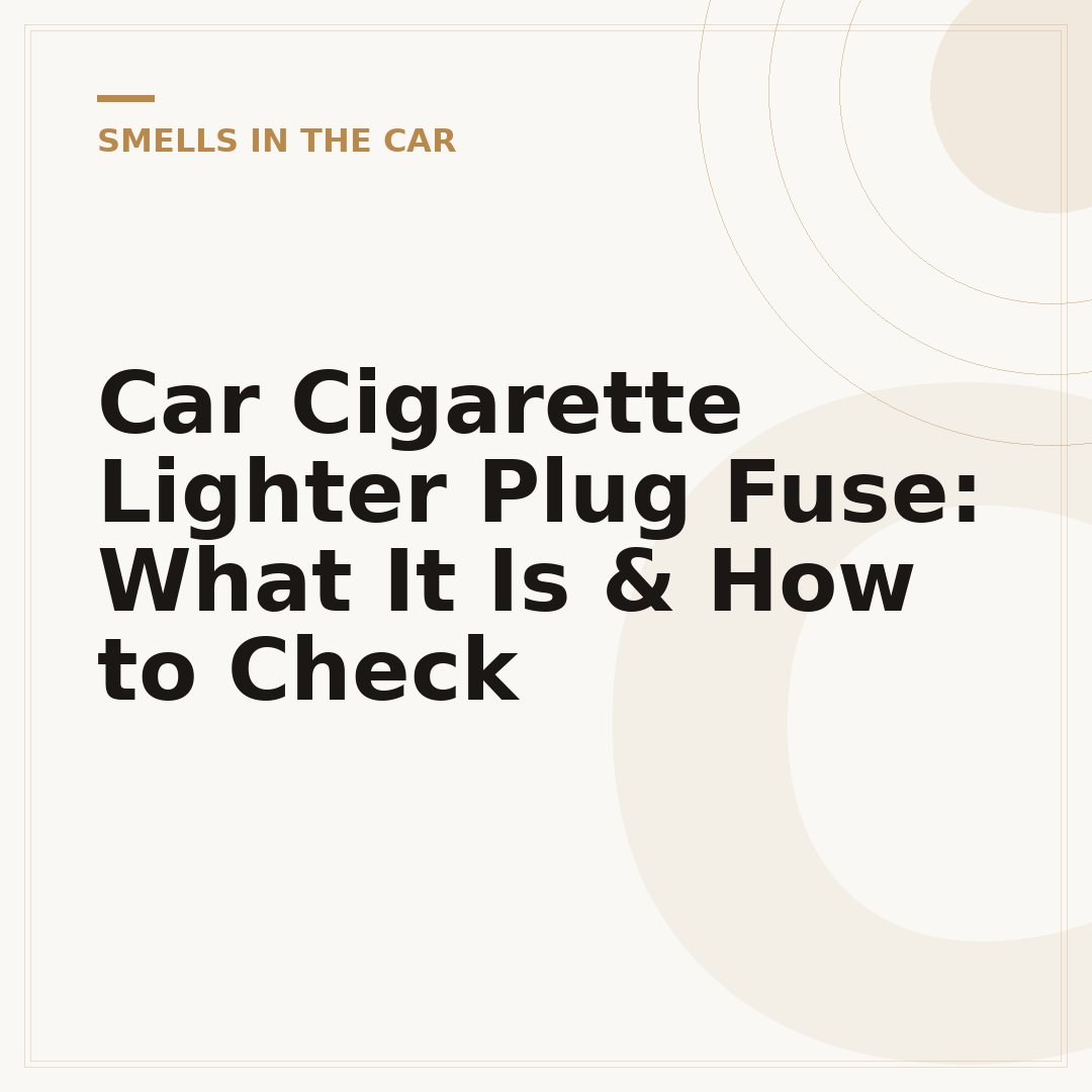 Car Cigarette Lighter Plug Fuse: What It Is & How to Check