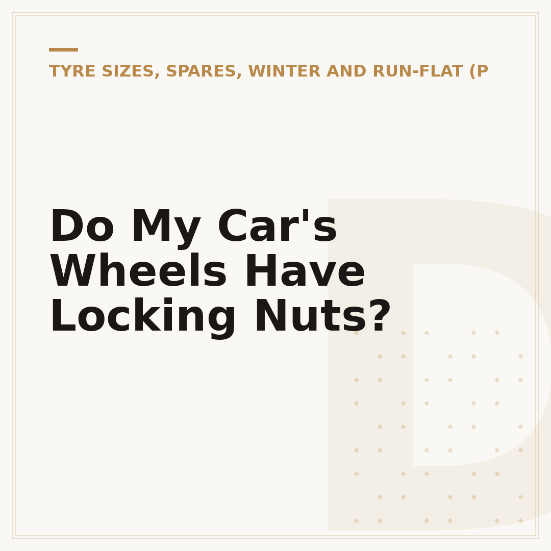 Do My Car's Wheels Have Locking Nuts?