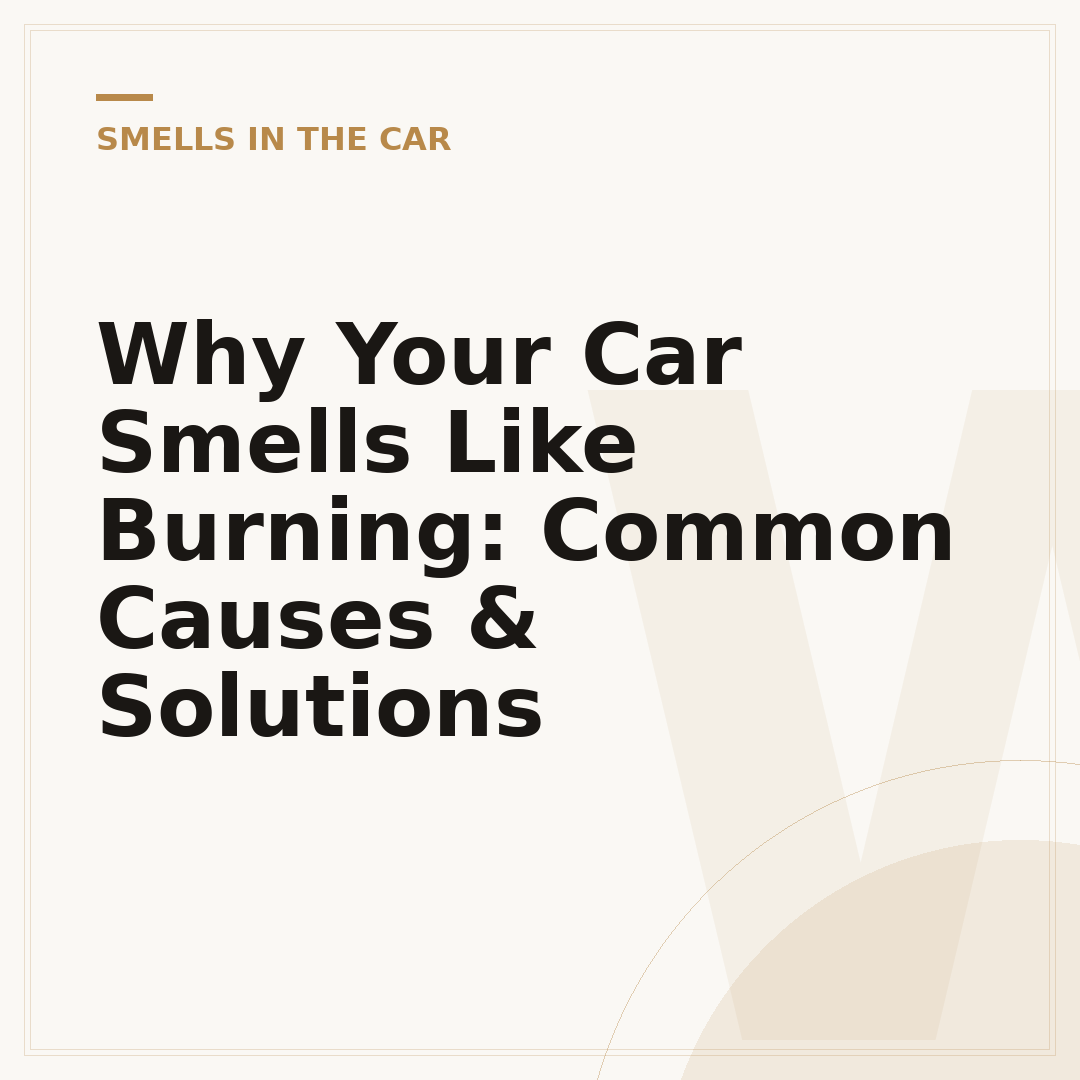Why Your Car Smells Like Burning: Common Causes & Solutions