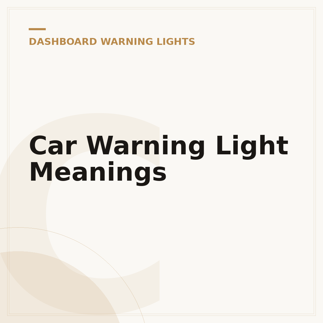 Car Warning Light Meanings