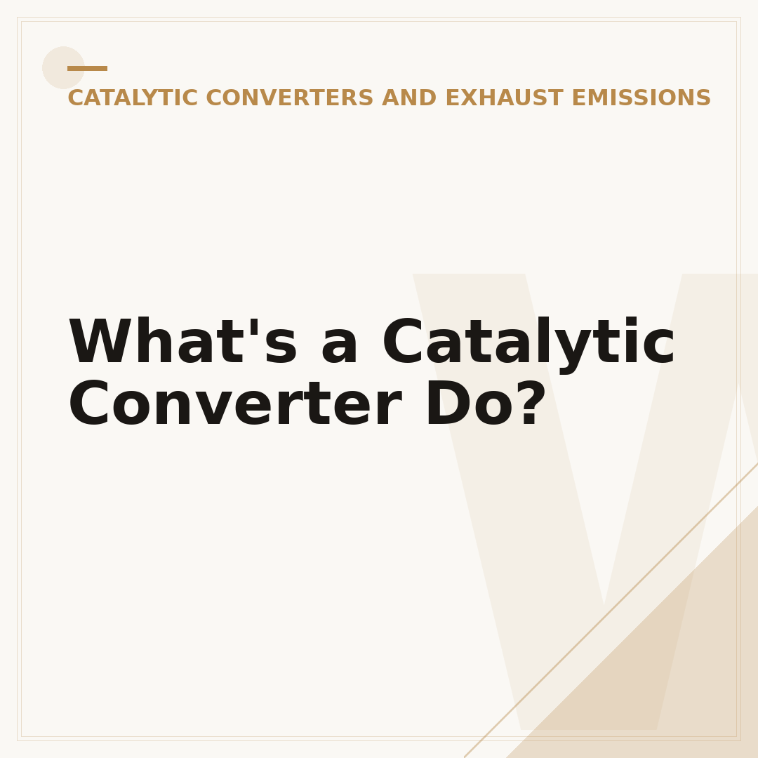 What's a Catalytic Converter Do?
