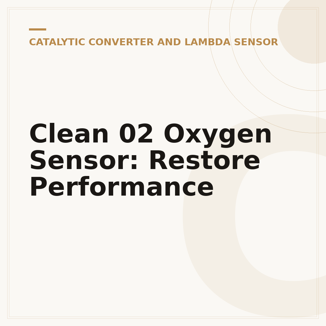 Clean 02 Oxygen Sensor: Restore Performance