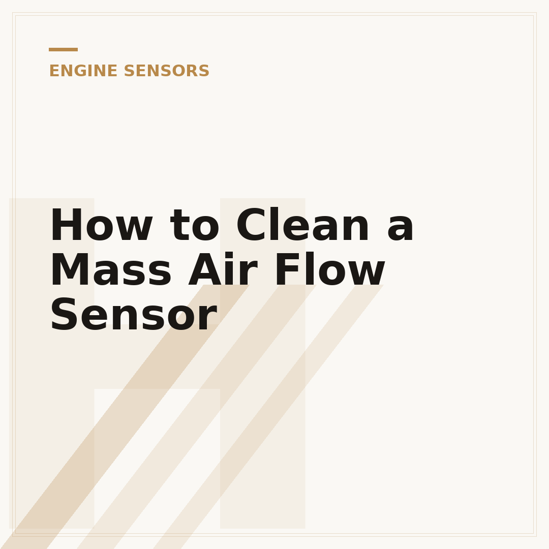 How to Clean a Mass Air Flow Sensor