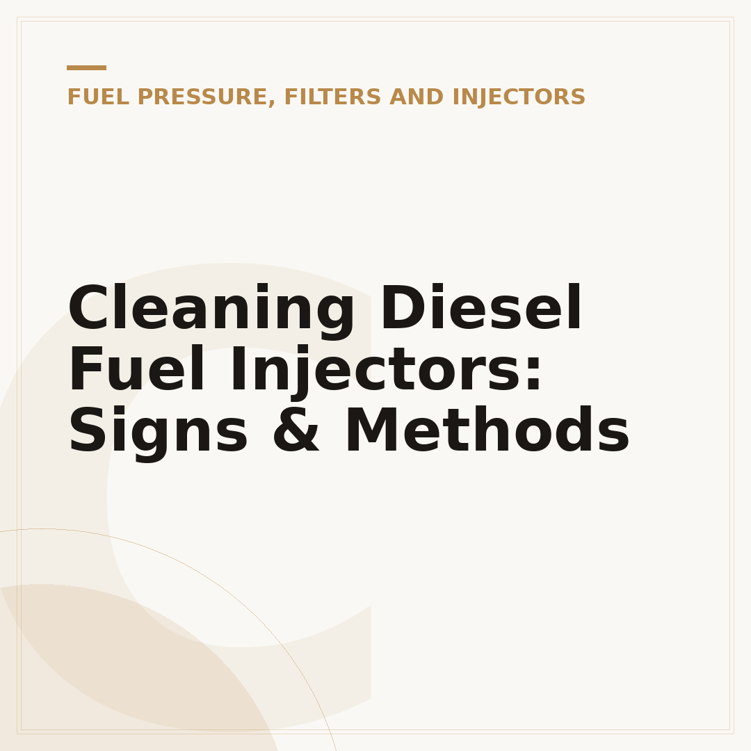 Cleaning Diesel Fuel Injectors: Signs & Methods