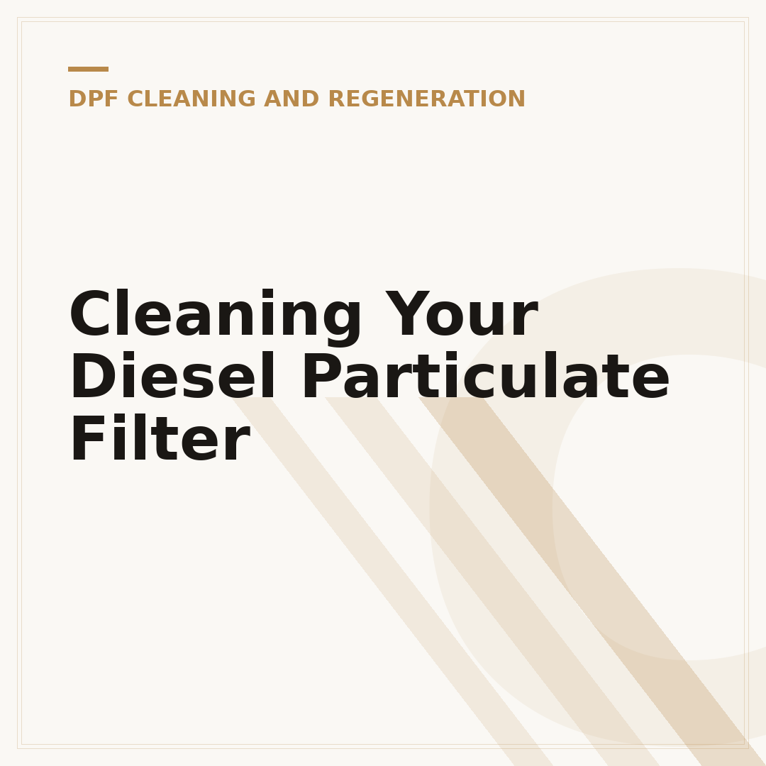 Cleaning Your Diesel Particulate Filter