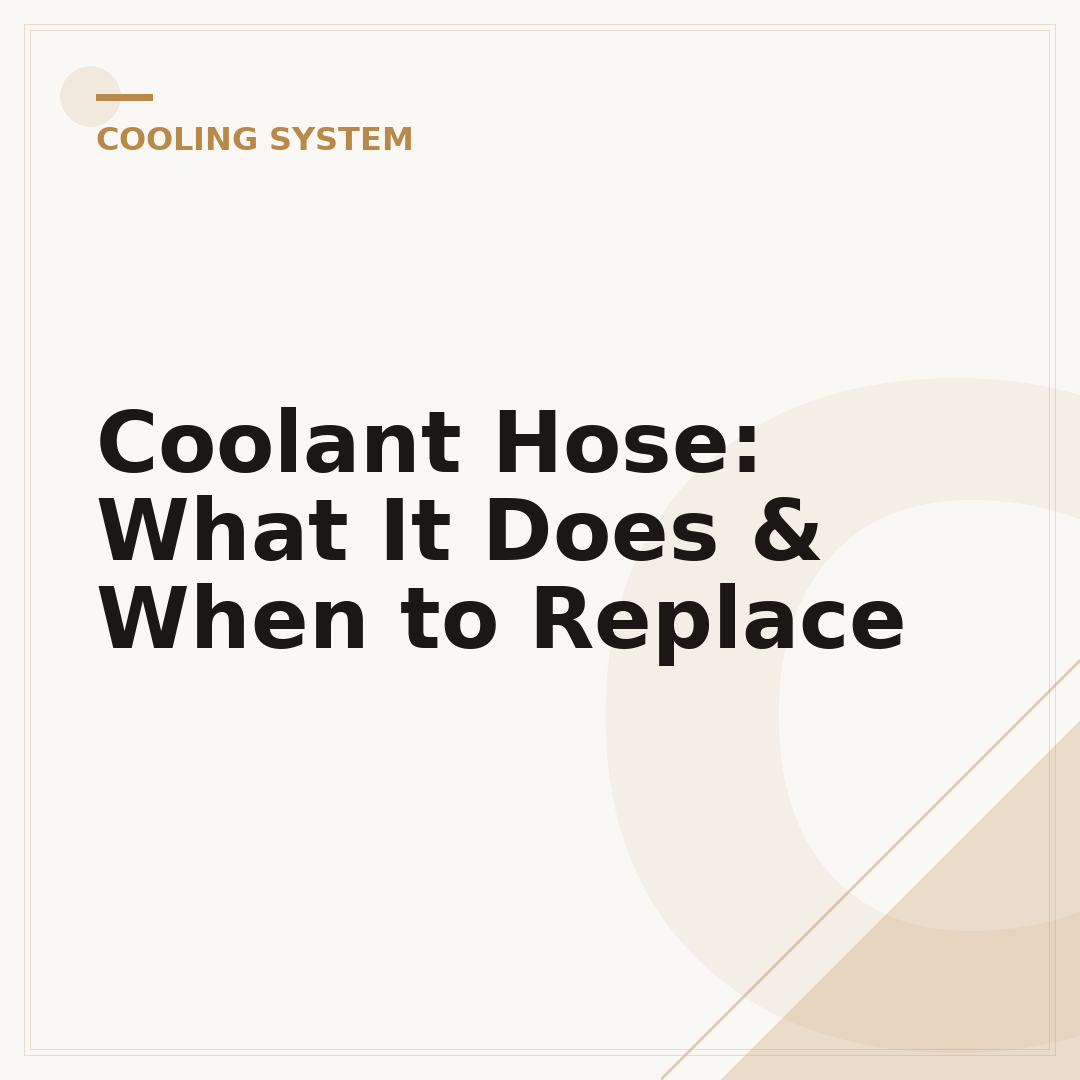 Coolant Hose: What It Does & When to Replace