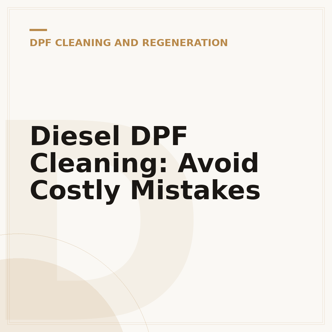Diesel DPF Cleaning: Avoid Costly Mistakes