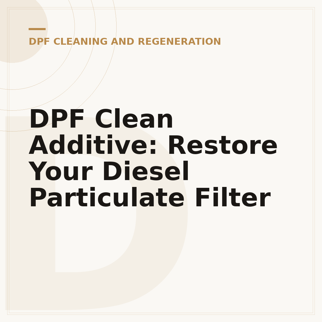 DPF Clean Additive: Restore Your Diesel Particulate Filter