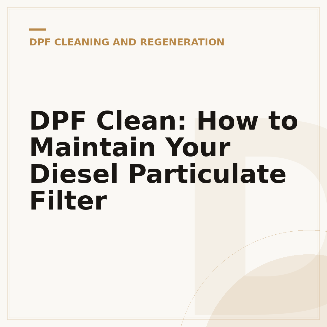 DPF Clean: How to Maintain Your Diesel Particulate Filter