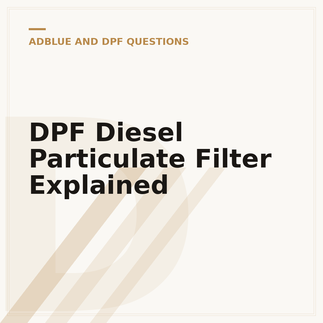 DPF Diesel Particulate Filter Explained