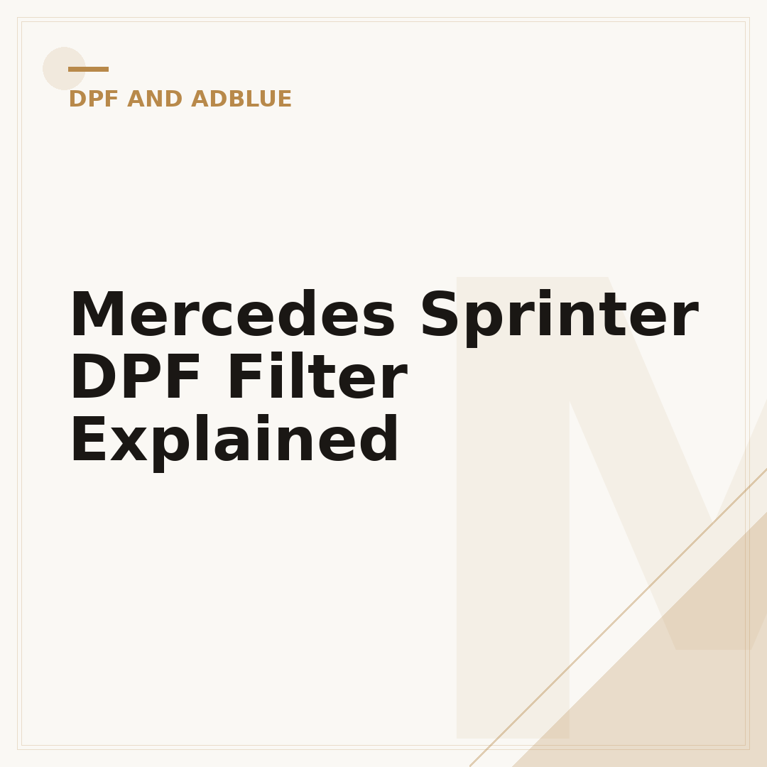 Mercedes Sprinter DPF Filter Explained
