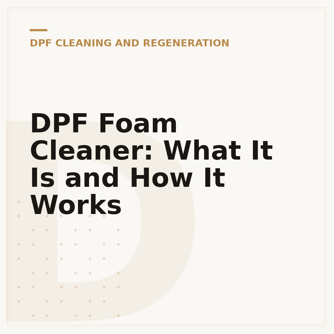 DPF Foam Cleaner: What It Is and How It Works