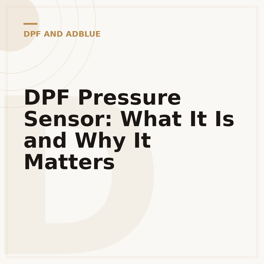 DPF Pressure Sensor: What It Is and Why It Matters