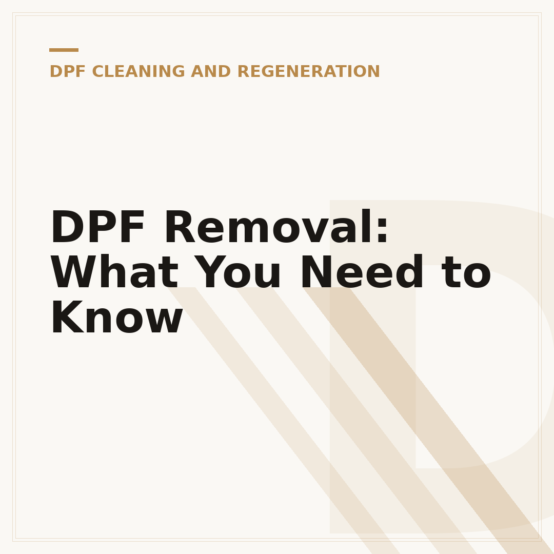 DPF Removal: What You Need to Know