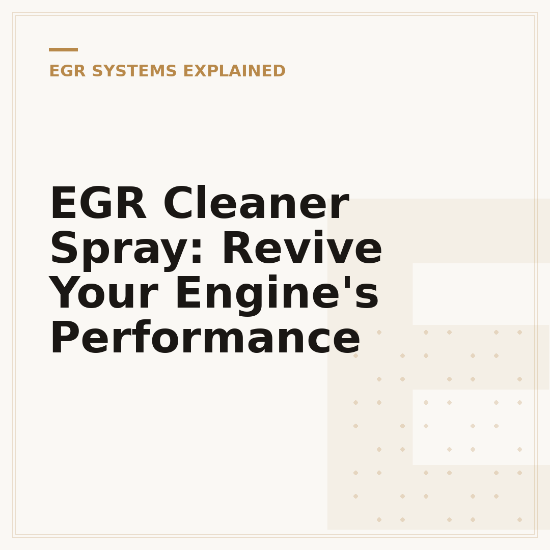 EGR Cleaner Spray: Revive Your Engine's Performance