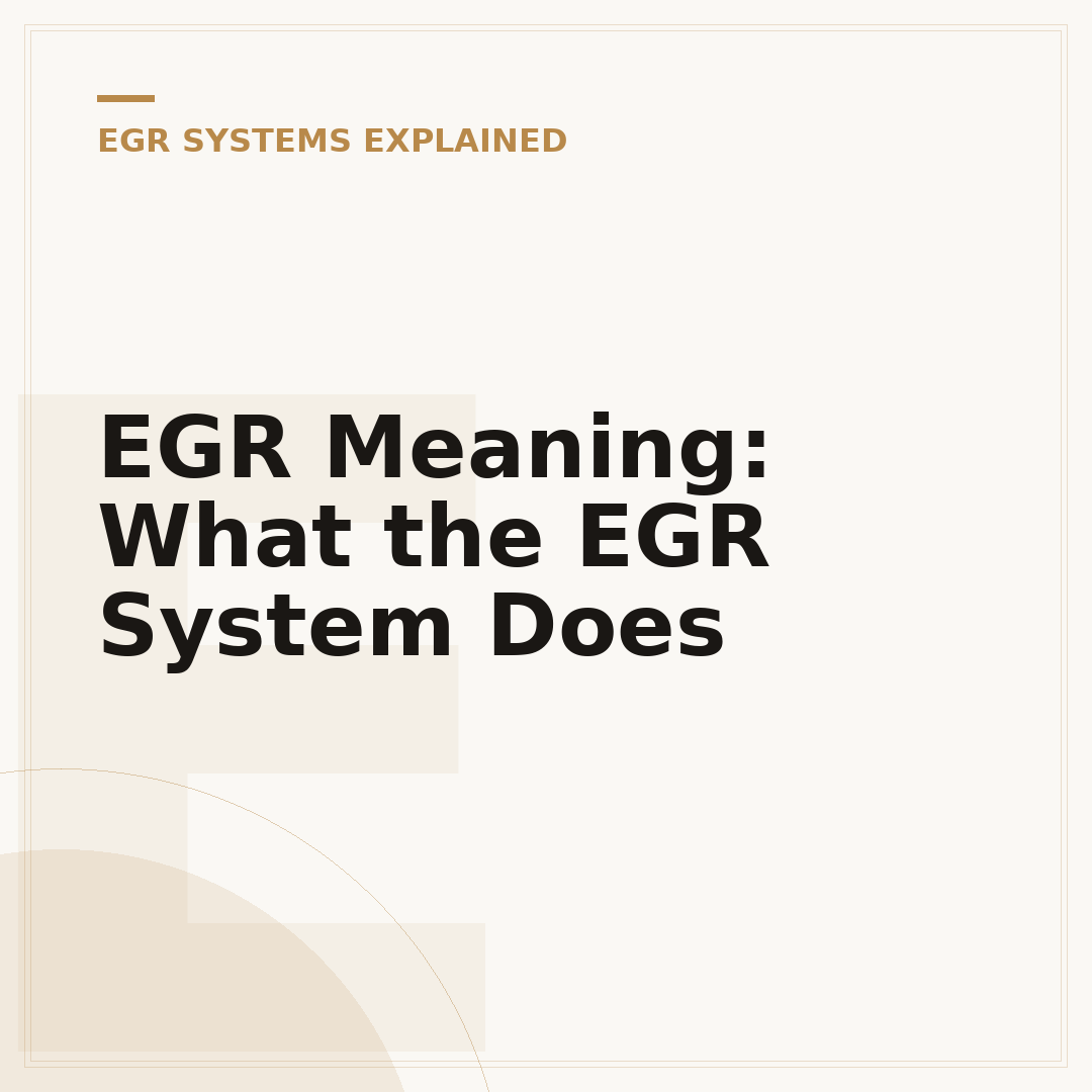 EGR Meaning: What the EGR System Does